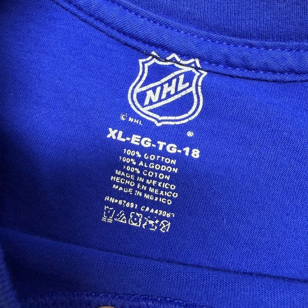 NHL New York‎ Rangers Hockey T-Shirt Blue Graphic Y2K Streetwear Youth XL 18